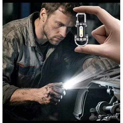 Picture of Glimmer 7-Mode USB Rechargeable Keychain Flashlight – 300LM Emergency & Work Light for Camping, Hiking, Outdoor Use - Multicolor
