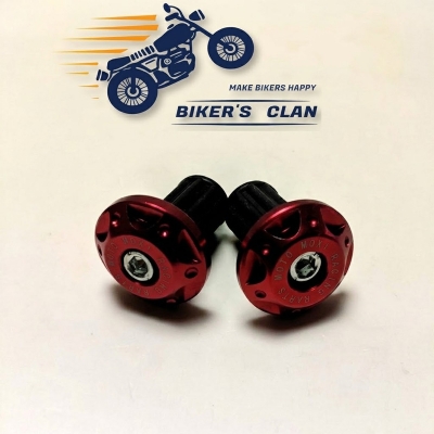 Picture of Aluminum Handle Gutli Or Universal Handle Bar Grips End Slider Cap F2 Half Size- Red - Bikers Clan