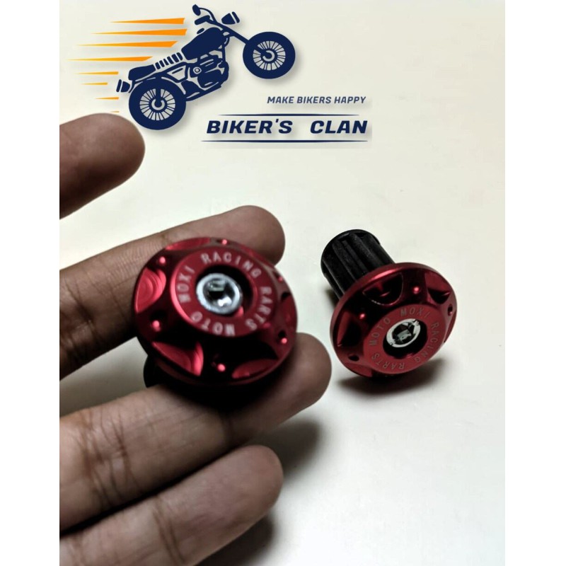 Picture of Aluminum Handle Gutli Or Universal Handle Bar Grips End Slider Cap F2 Half Size- Red - Bikers Clan