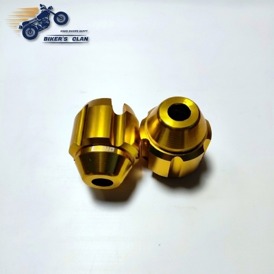 Picture of Aluminum Bumper Gutli Slide Cover for Motorcycle Bumper Cap- Golden - Bikers Clan