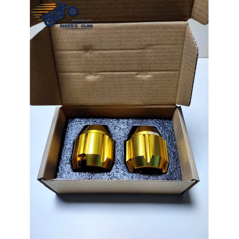 Picture of Aluminum Bumper Gutli Slide Cover for Motorcycle Bumper Cap- Golden - Bikers Clan