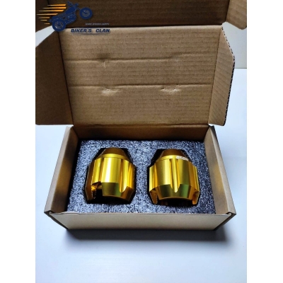 Picture of Aluminum Bumper Gutli Slide Cover for Motorcycle Bumper Cap- Golden - Bikers Clan