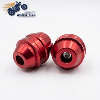 Picture of Aluminum Bumper Gutli Slide Cover for Motorcycle Bumper Cap- Red - Bikers Clan