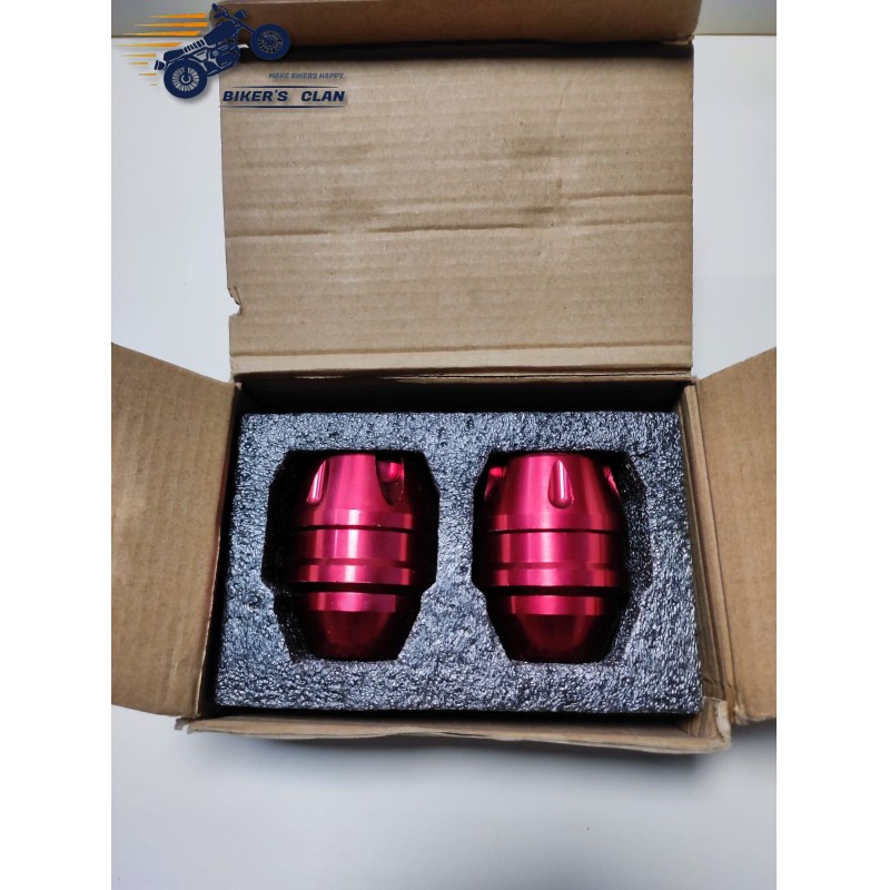 Picture of Aluminum Bumper Gutli Slide Cover for Motorcycle Bumper Cap- Red - Bikers Clan
