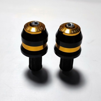 Picture of Aluminum Handle Gutli Or Universal Handle Bar Grips End Slider Cap (Double Color)- Golden - Bikers Clan