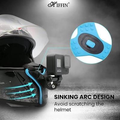 Picture of Chin Mount Holder with Phone Holder Helmet Mount Action Camera Mount for Helmet Phone Mount - Bikers Clan - Multicolor