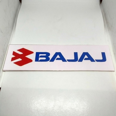 Picture of Motorcycle Front Name Plate Motorcycle Name Logo PVC Plastic- Bajaj - Bikers Clan