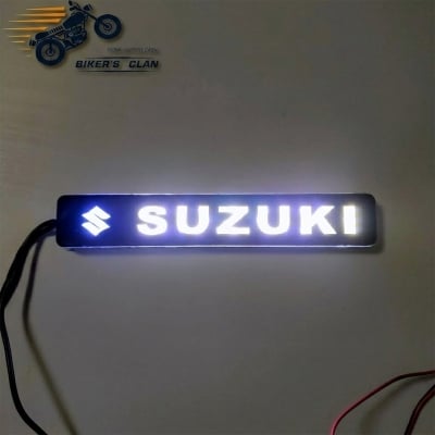 Picture of Motorcycle LED Logo Light Front Name Plate Led Light – Suzoki S-U-Z-U-K-I Gixxer - Bikers Clan