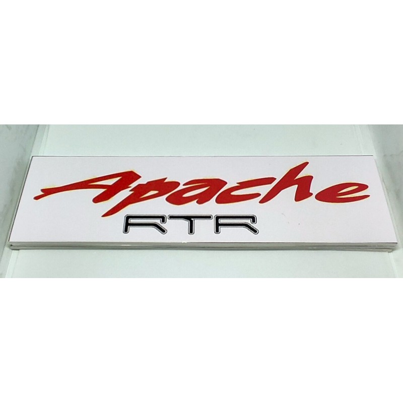 Picture of Motorcycle Front Name Plate Motorcycle Name Logo PVC Plastic- Apache - Bikers Clan