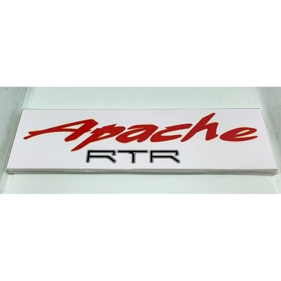 Picture of Motorcycle Front Name Plate Motorcycle Name Logo PVC Plastic- Apache - Bikers Clan