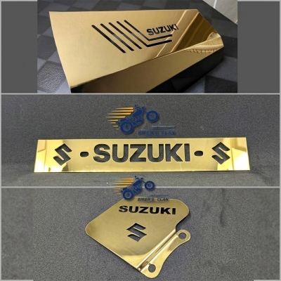Picture of Suzuki Gixxer Silencer Cover, Hydraulic Guard & Steel Name Plate Package