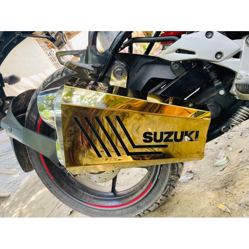 Picture of Suzuki Gixxer Silencer Cover, Hydraulic Guard & Steel Name Plate Package