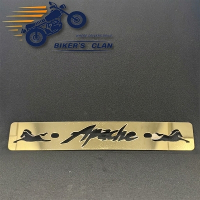 Picture of Motorcycle Name Plate Metal Bike Number Plate Stainless Steel Bike Logo Plate – Apache / RTR - Bikers Clan