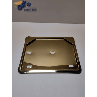 Picture of License Number Plate Tag Shield Cover & Frame – Golden Color - Bikers Clan