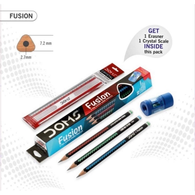 Picture of DOMS Fusion Pencil 10 Pcs with Free Scale & Eraser Multicolor 