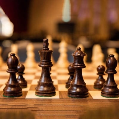 Picture of Wooden Chess Game Super Magnetic Wood Color Ancient Chess Chessboard Multicolor 