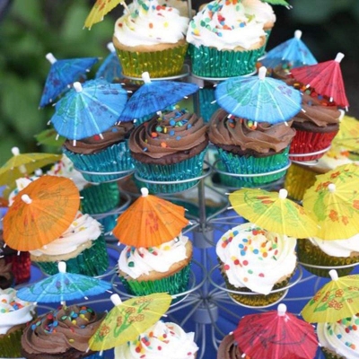 Picture of Decorating Umbrella for using CAKE/JUICE DECORATION- (5pcs) Multicolor 