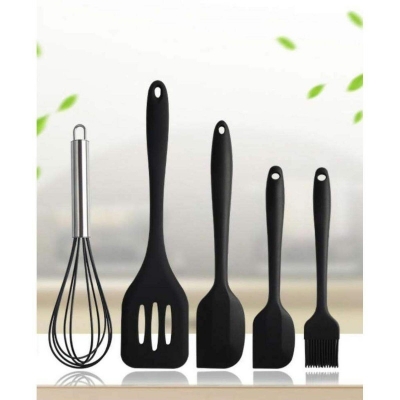 Picture of 5PCS Silicone Baking and Cooking Utensil Set Black 