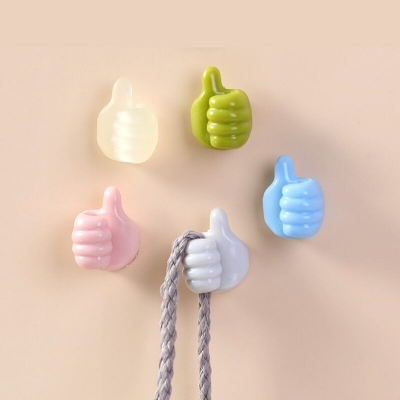Picture of Refined Taste - Cable Organizer Clips Wall Hooks Silicone Thumb Self Adhesive Cord Holder Wire Hanger- 6pcs - Durabilty Assured Multicolor 