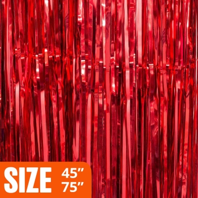 Picture of Birthday back drop curtain Red 