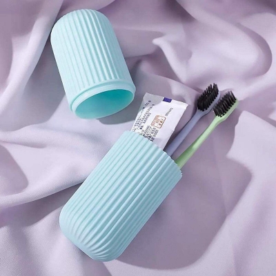 Picture of Capsule Shape Travel Toothbrush Toothpaste Case Holder Portable Toothbrush Storage Plastic Toothbrush Holder ,1pcs Multicolor 