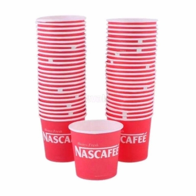 Picture of One time Disposable, Plastic, paper cup ,Glass – 150mL (50 pcs) Red 