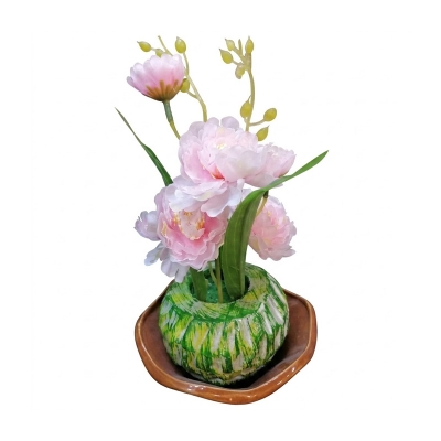 Picture of Artificial Real Looking Flower Tub Pink Lily For Decorate Your Room Or Office Blush Pink 