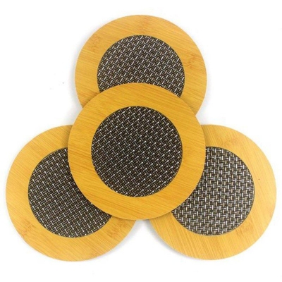 Picture of Placemat Bamboo Tea Coaster Heat Pad for Home, Office, Kitchen, Dining Table- 4 Pcs Brown 