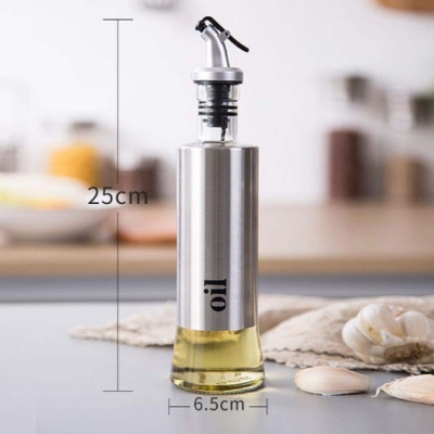 Picture of Oil Dispenser Glass and Stainless Steel Bottle for Kitchen 300ml / 17fl oz (1 Pcs bottle) Multicolor 