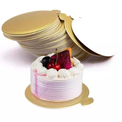 Picture of 2Pcs/Set Gold Paper Board Round Cake Decoration Tools [GOLD] 3-Pound Gold 