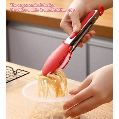 Picture of Non Stick Tongs For Serving And Cooking Purposes Multiple Uses Multicolor 