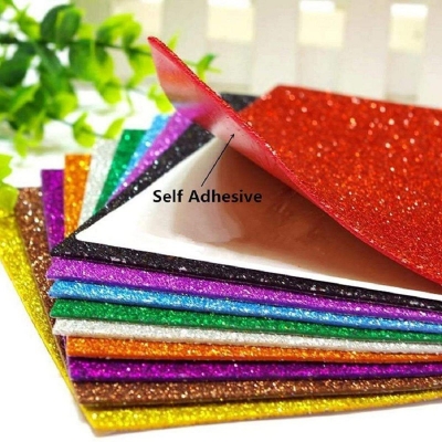 Picture of 10 Pcs Multi Color A4 Size Glitter Paper Sheet (Non Sticky Back) 