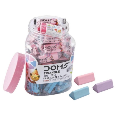 Picture of DOMS Triangle Dust Free Fragrance Erasers (Pack of 50) Multicolor 