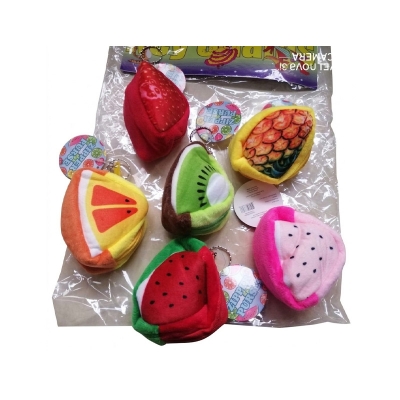 Picture of Cute Cartoon Fruits Keychains For Use Car Key Holder Toys Or Children Gift- 1 Pcs (Design Random) Multicolor 