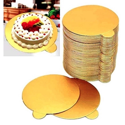 Picture of 2Pcs/Set Gold Paper Board Round Cake Decoration Tools [GOLD] 2-Pound Gold 