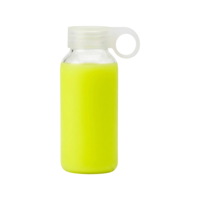 Picture of Glass Water Bottle with Handle and Silicon Cover- Convenient, Easy to Carry, Portable Water Tumbler for Travel and Outdoor Activities (350ml) Multicolor 