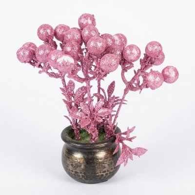 Picture of Artificial Real Looking Flower Tub For Decorate Your Room Or Office Hotpink 