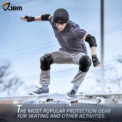 Picture of 6 Pieces Kids Outdoor Sports Protective Gear Knee Pads Elbow Pads Wrist Guards Roller Skating Safety Protection  