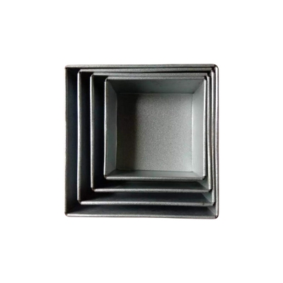 Picture of Aluminium Square Shape Cake Mold 4 pieces Set Grey 