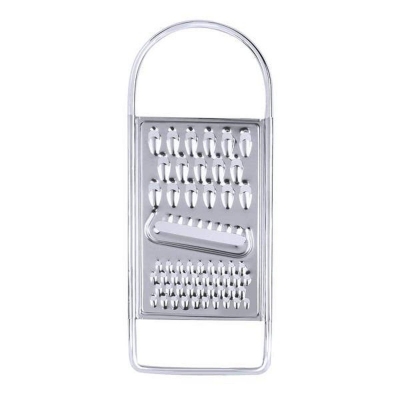 Picture of Stainless Steel Shreds Flat Potato Carrot Grater Peeler Silver 