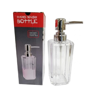 Picture of Hand Wash Dispenser High Quality Square Hand Washing Liquid Acrylic Plastic Bottle Bottle Saban Dispenser -180 ML  