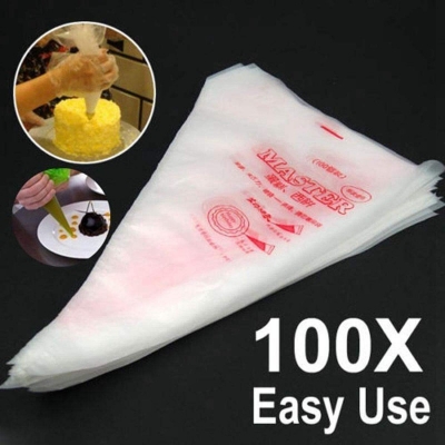Picture of 100pcs (B) Disposable Cupcake Decor- Pastry Bag Decorating Tool Icing Piping Bag (M- 9 inch/12.5 inch) - Minimalistic Sophistication Multicolor 