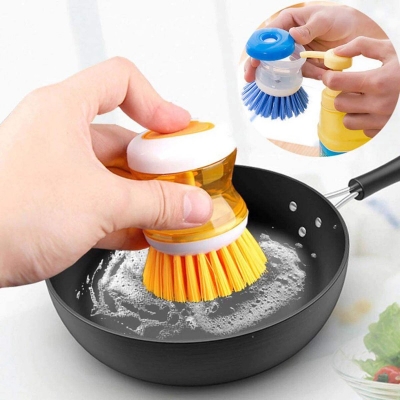 Picture of Kitchen Cleaning Dish Brush Scrubber Hydraulic Pressure Cleaner (3 Pcs) Multicolor 