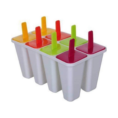 Picture of Ice Cream Mold 8 pieces Set For Making Malai, Kulfi, Ice & Ice Cream White 