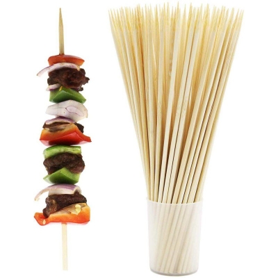 Picture of BBQ Bamboo Skewers 30Cm/12 inch - Brown 100ps Brown 