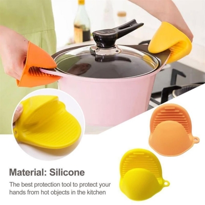 Picture of Silicone Pot Holder Mini Oven Mitt Kitchen Cooking Baking Heat Resistant Solution 1 Pair Multicolor 