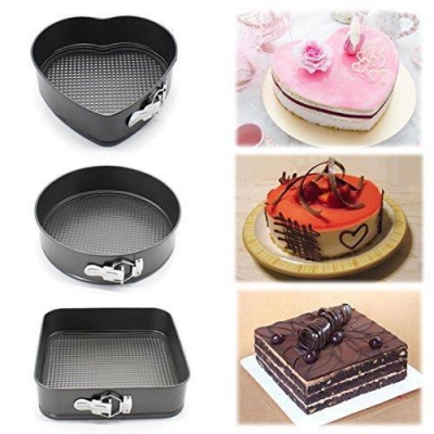 Picture of 3 Piece Multi Shape Cake Mold Set Black 