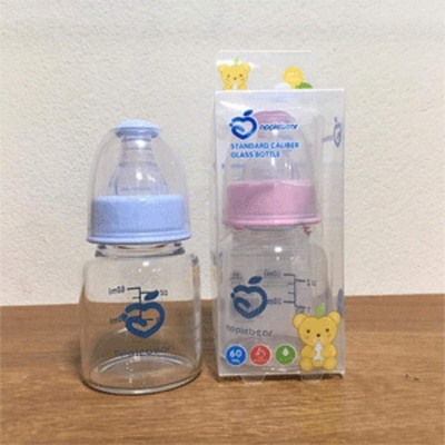 Picture of Apple Bear Baby Glass Feeding Bottle 60ml Multicolor 