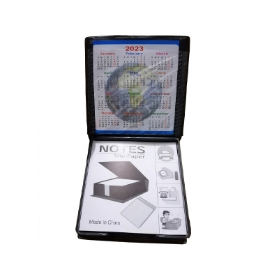 Picture of Black Artificial Leather Slip Pad Holder with white paper- 1 Pcs Black 