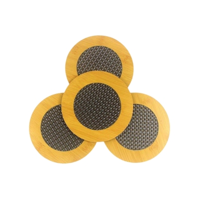Picture of Placemat Bamboo Tea Coaster Heat Pad for Home, Office, Kitchen, Dining Table- 2 Pcs Brown 